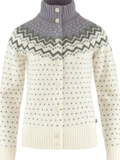 Sale Fju00e4llru00e4ven Fjällräven neuletakki Övik Knit Cardigan W 113-055 Chalk White-Flint Grey