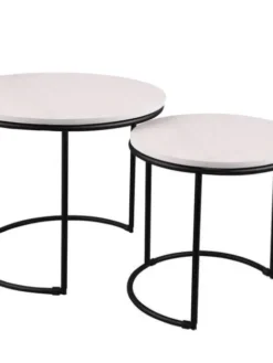 Discount Mirrors and More sarjapöytä Doreen Ø43 cm + Ø35 cm musta/val