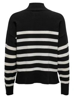 Best Only neule Onlbari L/S highneck Black cloud dancer
