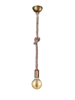 New Trio Lighting riippuvalaisin Rope 1-os E27 antiikkimessinki